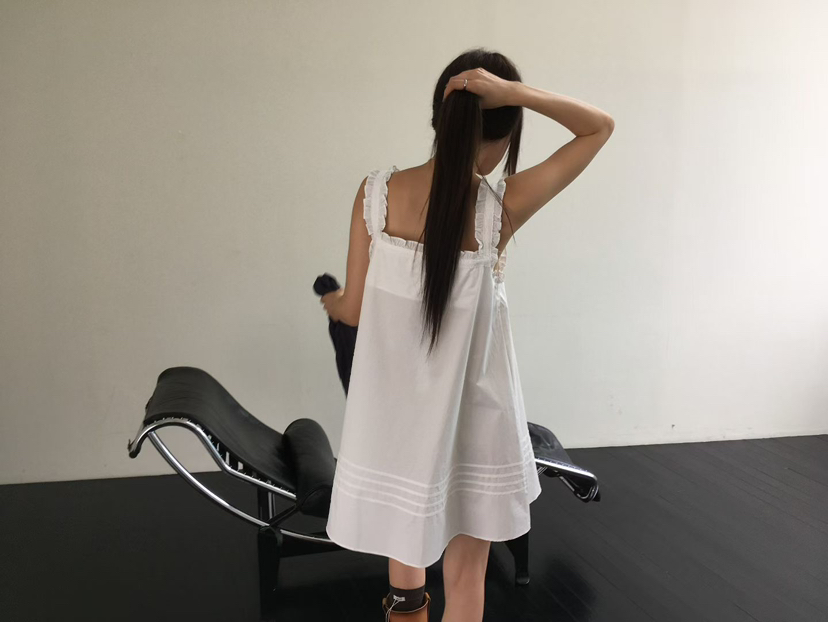 MINIMUZE韓國代購女士新品時尚熱賣真品人氣推薦連衣裙褶邊MINIMUZE連衣裙