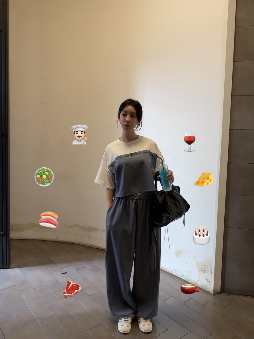 PALETTE-Q東大門直郵女士新款26夏季時尚休閑褲腰帶條紋PALETTE-Q休閑褲