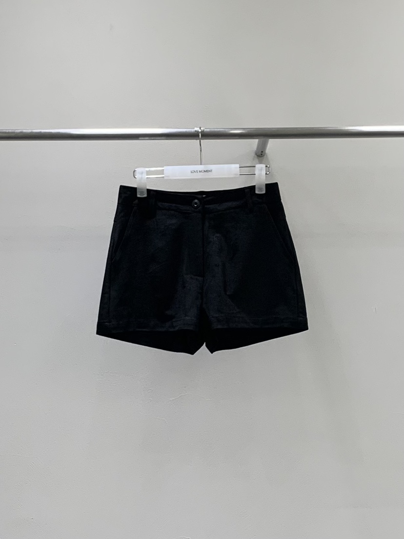 LOVE MOMENT韓國代購女士新品休閑推薦26夏季真品短褲麂皮LOVE MOMENT短褲圖色2