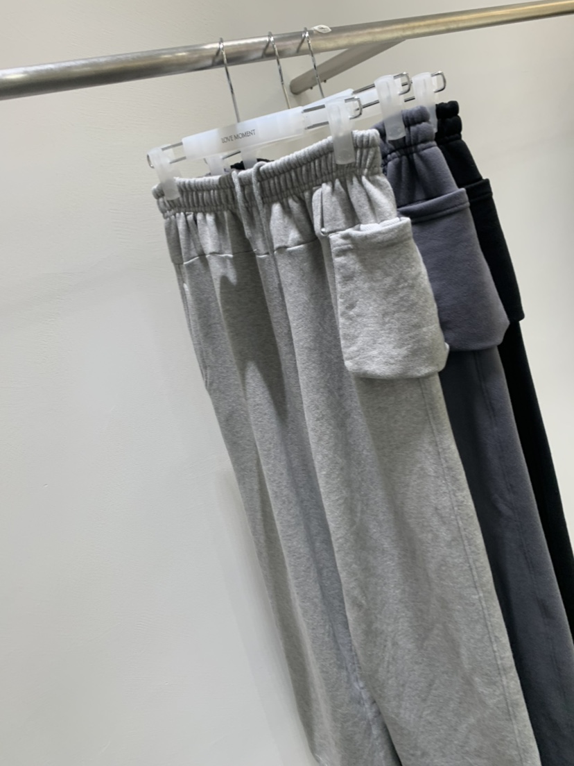 LOVE MOMENT韓國代購女士新品人氣真品推薦休閑褲口袋毛圈LOVE MOMENT休閑褲