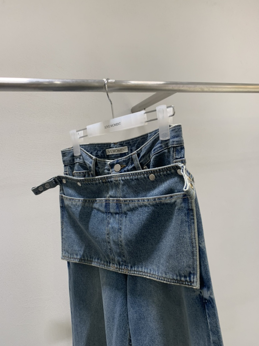 LOVE MOMENT東大門實拍女裝新品人氣真品推薦牛仔褲口袋LOVE MOMENT牛仔褲