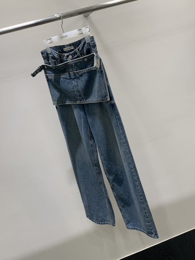 LOVE MOMENT東大門實拍女裝新品人氣真品推薦牛仔褲口袋LOVE MOMENT牛仔褲