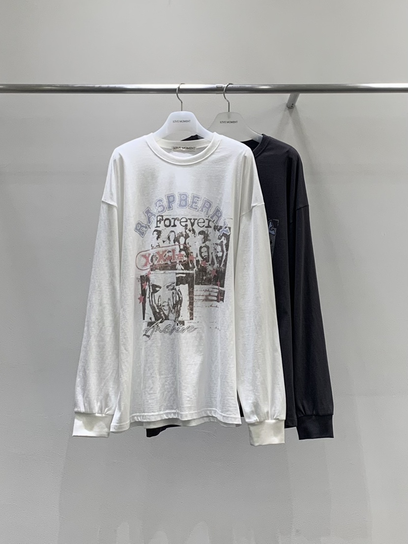 LOVE MOMENT東大門實拍女裝新品真品26夏季時尚休閑長袖T恤LOVE MOMENT長袖T恤
