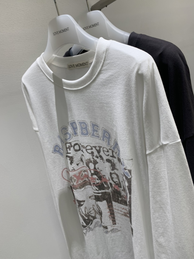 LOVE MOMENT東大門實拍女裝新品真品26夏季時尚休閑長袖T恤LOVE MOMENT長袖T恤