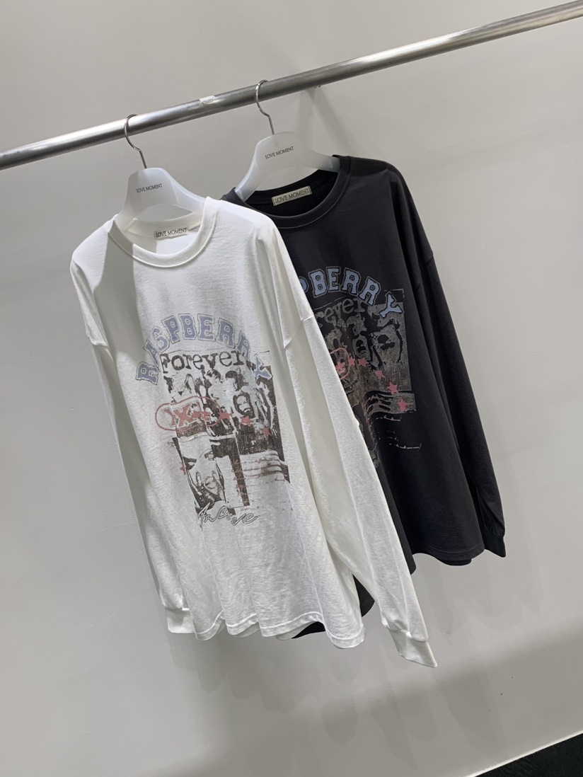 LOVE MOMENT東大門實拍女裝新品真品26夏季時尚休閑長袖T恤LOVE MOMENT長袖T恤