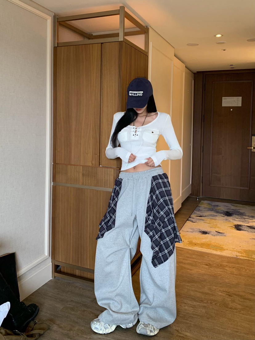 BADCALM東大門實拍女裝新款熱賣人氣真品推薦26夏季休閑褲褶裥BADCALM休閑褲