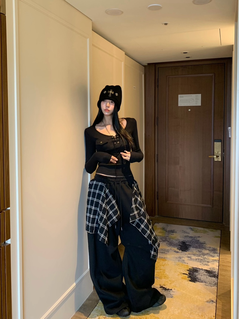 BADCALM東大門實拍女裝新款熱賣人氣真品推薦26夏季休閑褲褶裥BADCALM休閑褲
