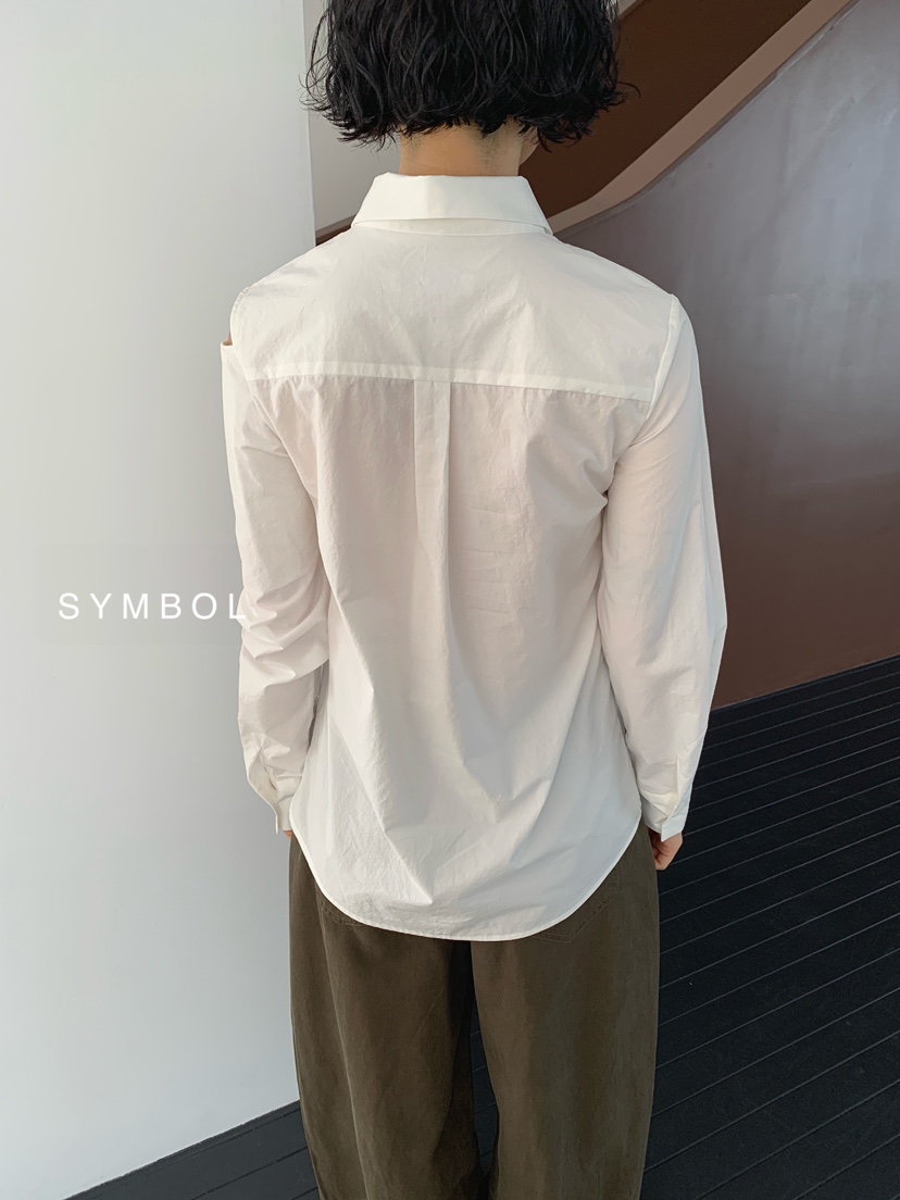 SYMBOL韓國代購女裝新品熱賣時尚推薦休閑襯衫蕾絲衫扭曲SYMBOL襯衫/蕾絲衫