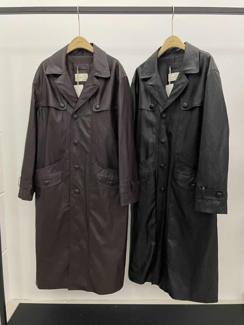 MOVENNE東大門代購女士新品26夏季推薦長款風衣含腰帶皮革MOVENNE長款風衣