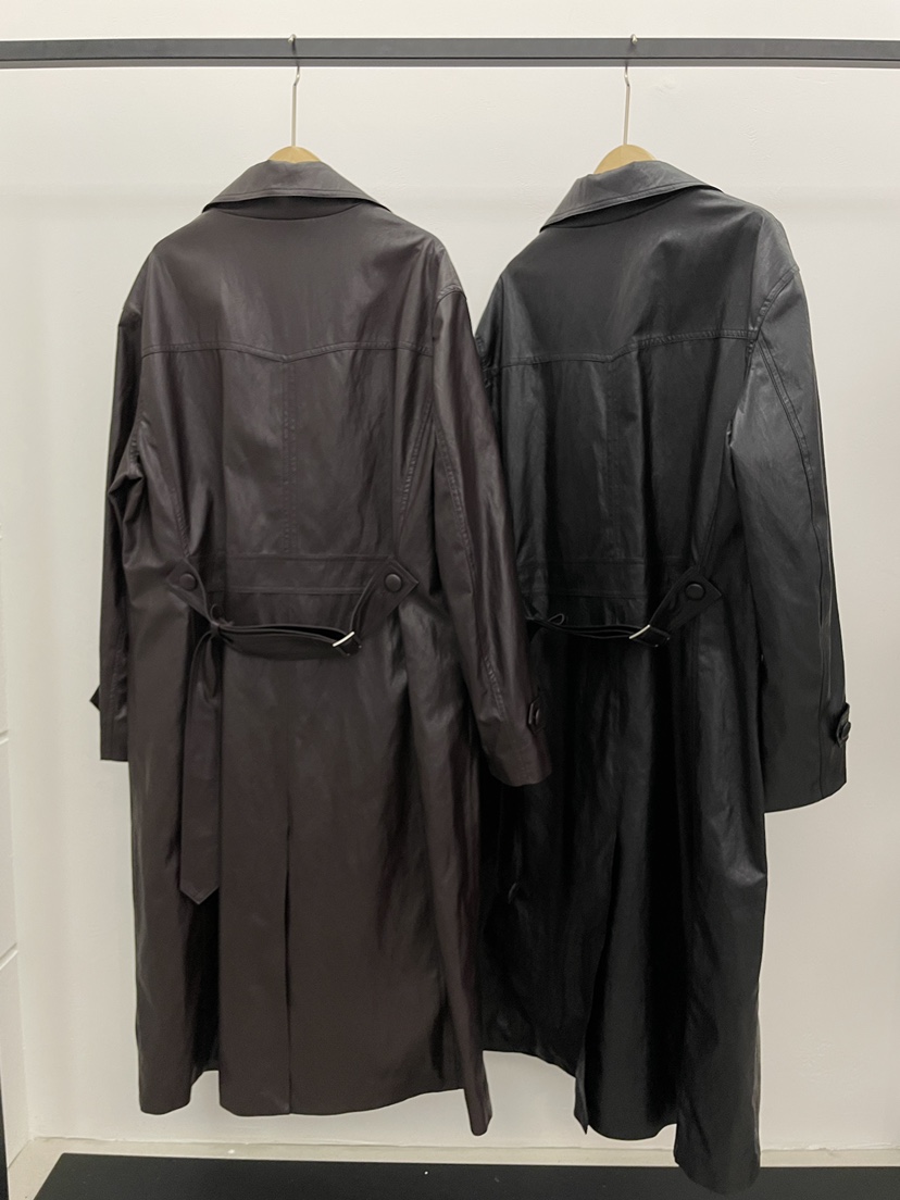 MOVENNE東大門代購女士新品26夏季推薦長款風衣含腰帶皮革MOVENNE長款風衣