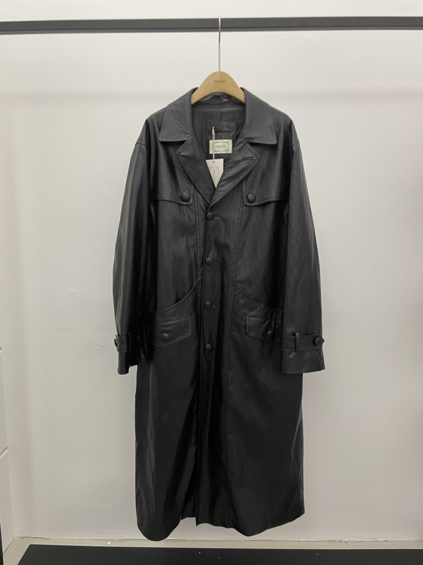 MOVENNE東大門代購女士新品26夏季推薦長款風衣含腰帶皮革MOVENNE長款風衣