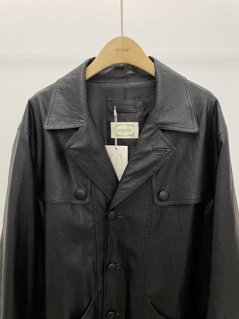 MOVENNE東大門代購女士新品26夏季推薦長款風衣含腰帶皮革MOVENNE長款風衣