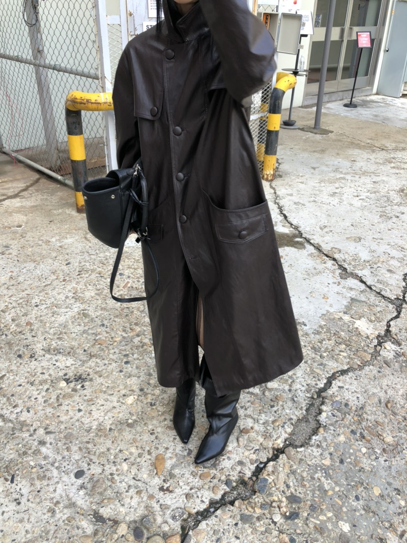 MOVENNE東大門代購女士新品26夏季推薦長款風衣含腰帶皮革MOVENNE長款風衣