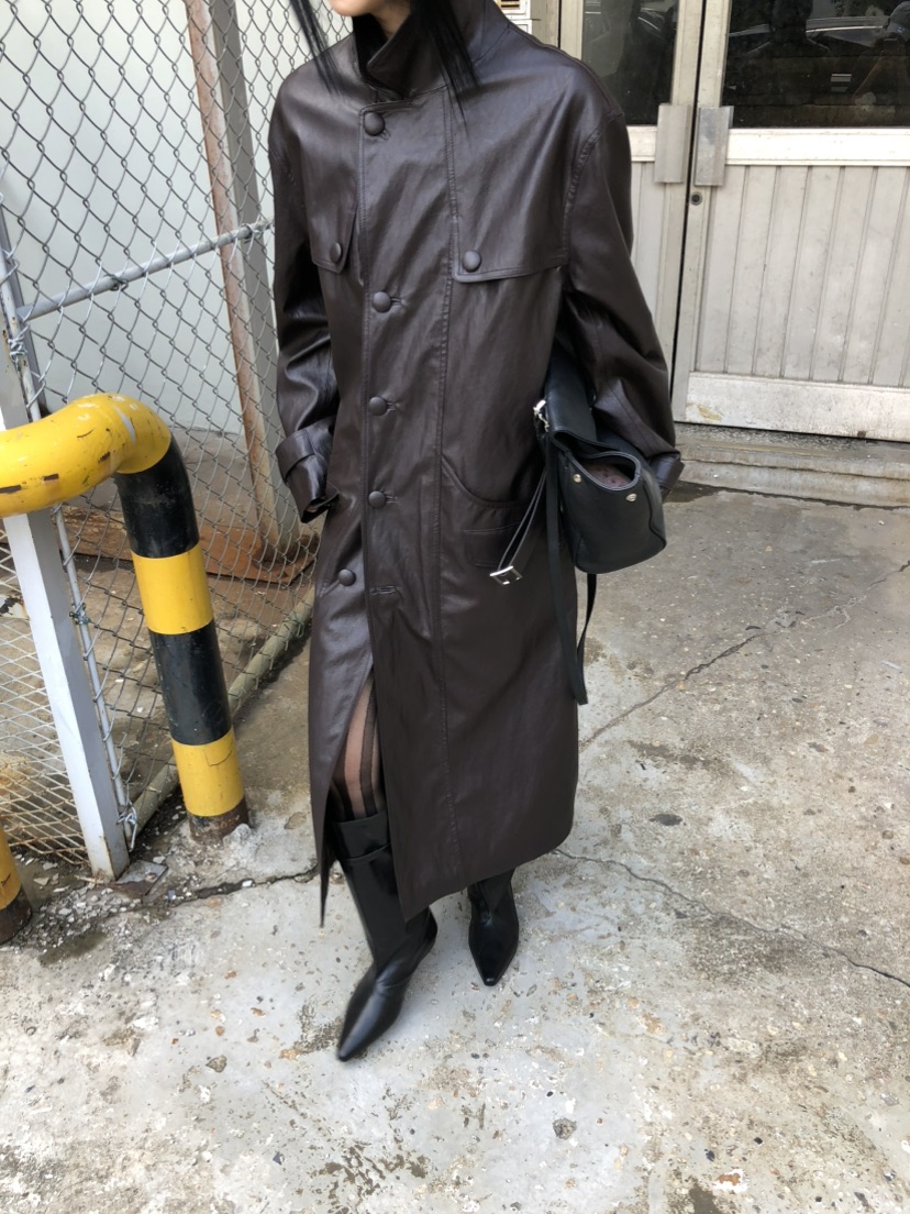 MOVENNE東大門代購女士新品26夏季推薦長款風衣含腰帶皮革MOVENNE長款風衣