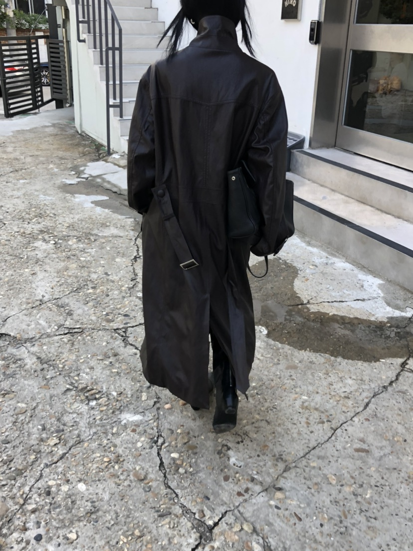 MOVENNE東大門代購女士新品26夏季推薦長款風衣含腰帶皮革MOVENNE長款風衣