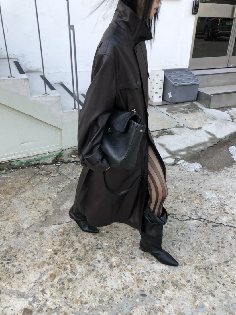 MOVENNE東大門代購女士新品26夏季推薦長款風衣含腰帶皮革MOVENNE長款風衣