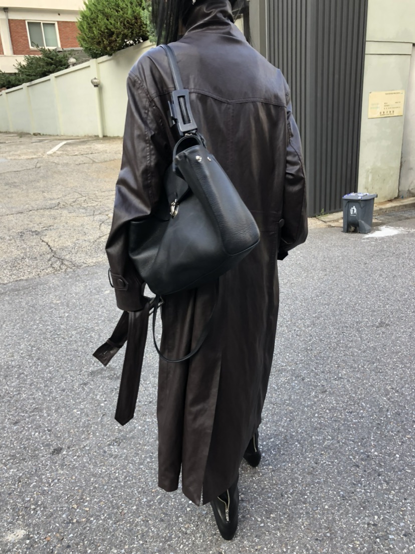 MOVENNE東大門代購女士新品26夏季推薦長款風衣含腰帶皮革MOVENNE長款風衣