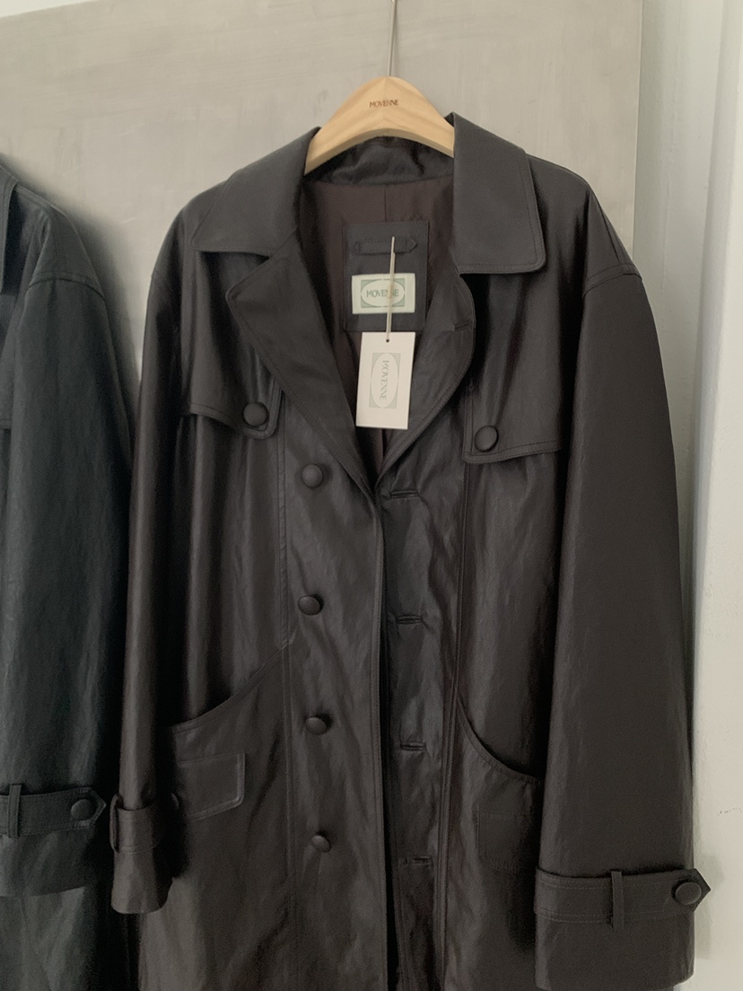 MOVENNE東大門代購女士新品26夏季推薦長款風衣含腰帶皮革MOVENNE長款風衣