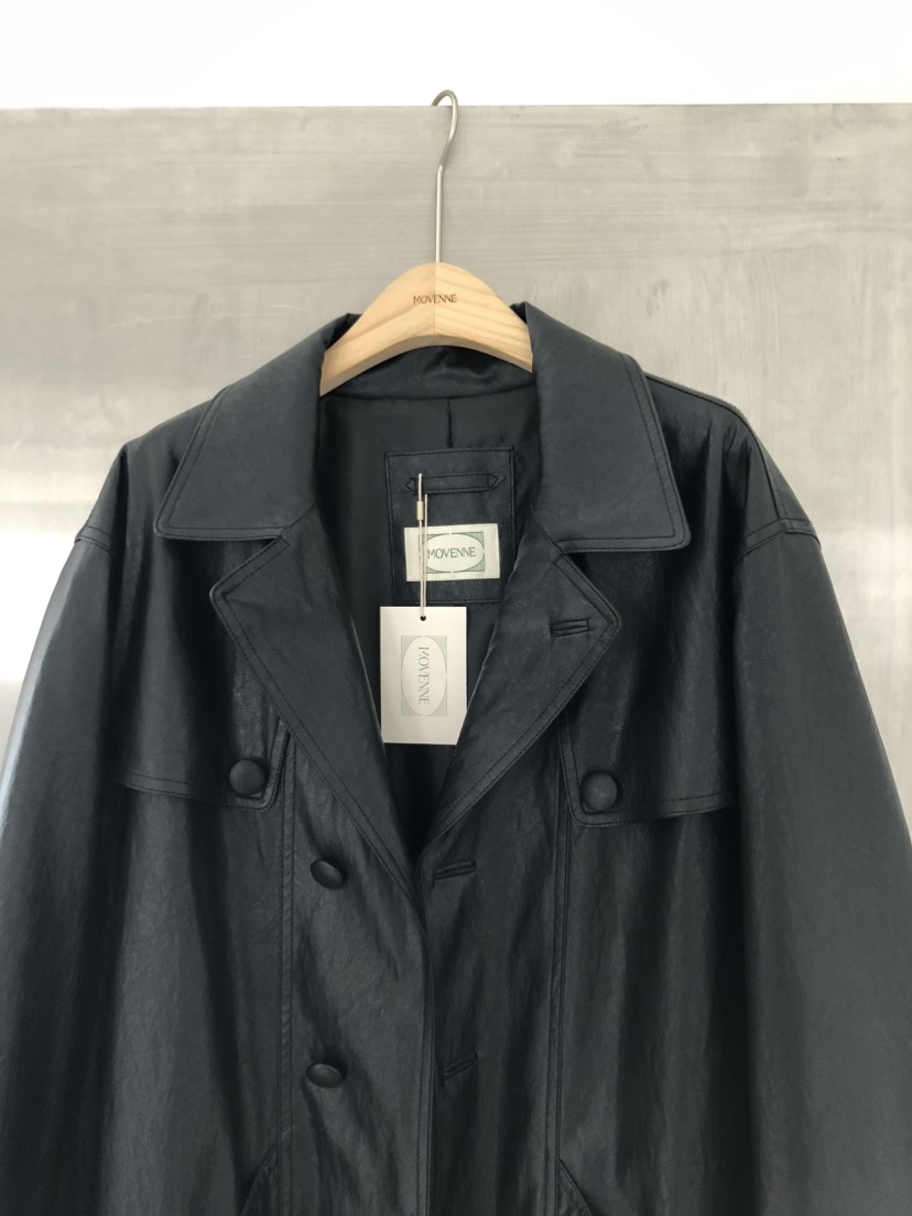 MOVENNE東大門代購女士新品26夏季推薦長款風衣含腰帶皮革MOVENNE長款風衣