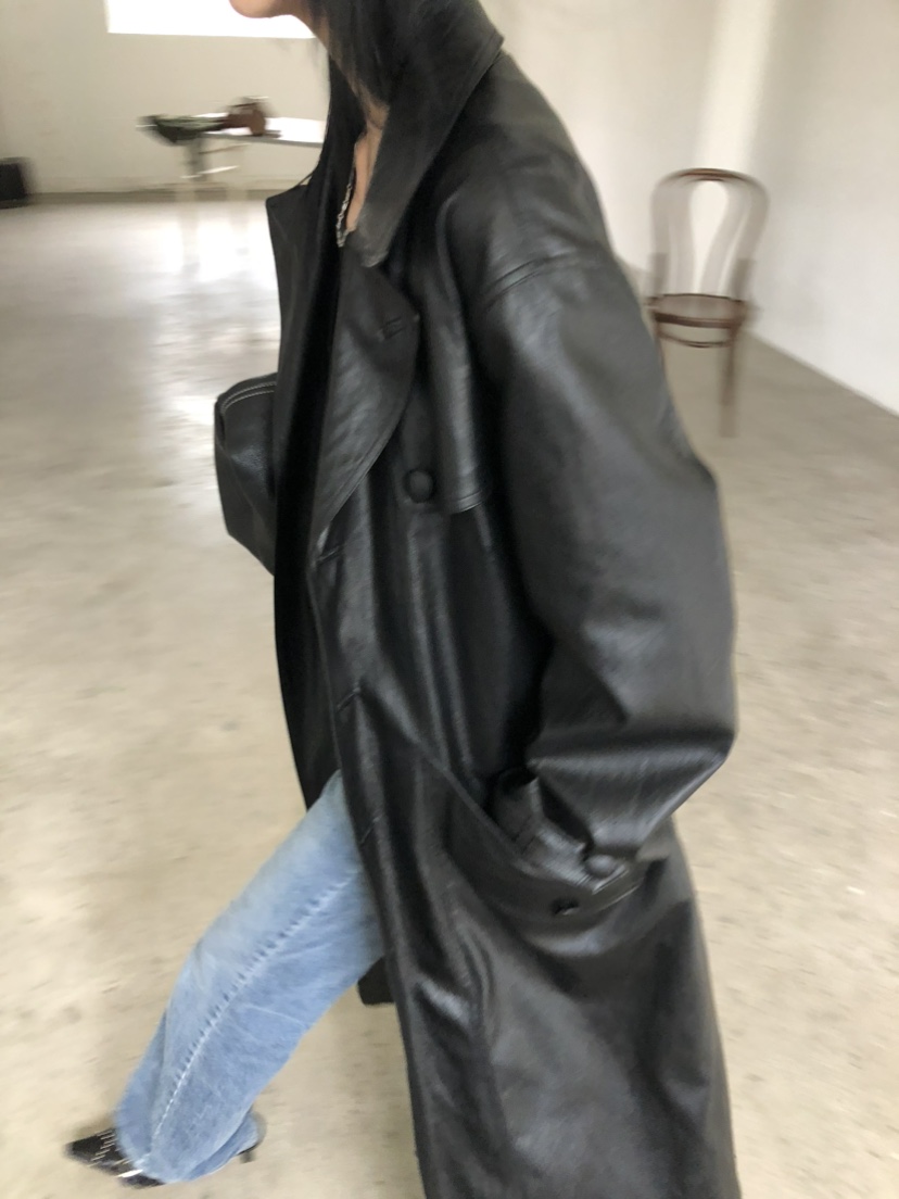 MOVENNE東大門代購女士新品26夏季推薦長款風衣含腰帶皮革MOVENNE長款風衣