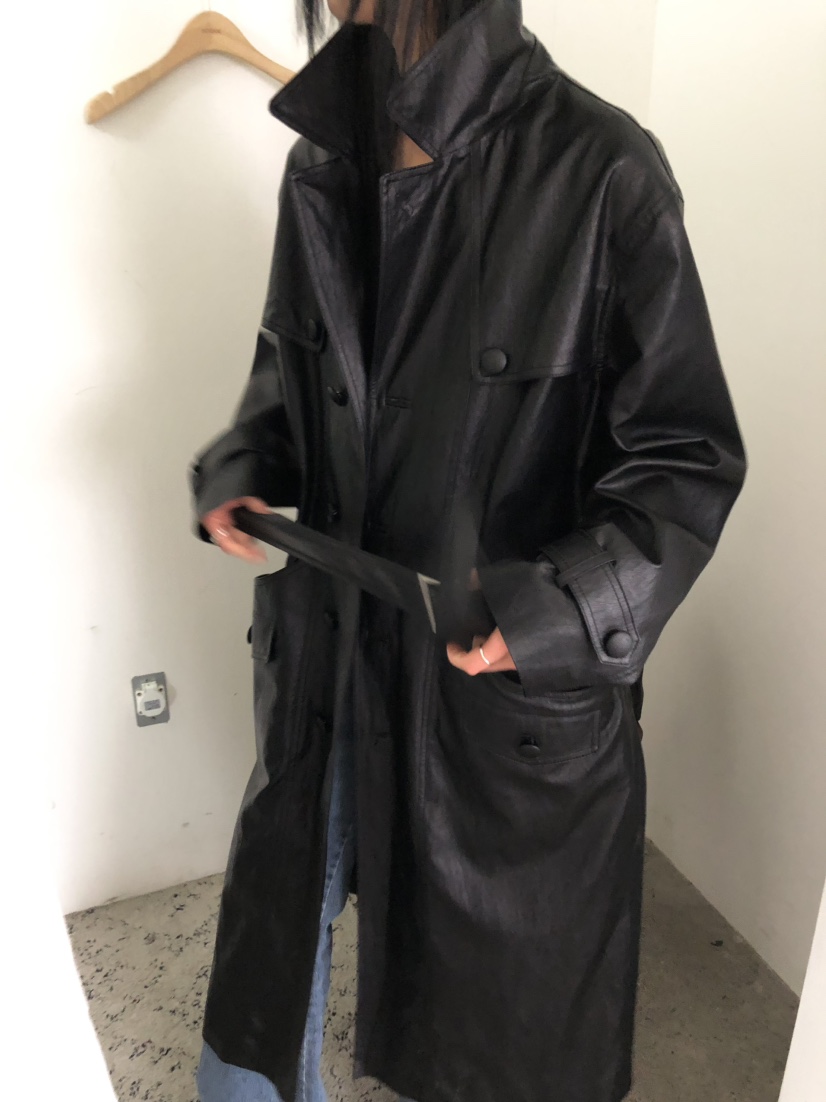 MOVENNE東大門代購女士新品26夏季推薦長款風衣含腰帶皮革MOVENNE長款風衣