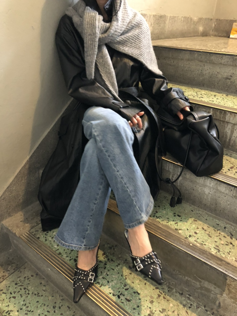 MOVENNE東大門代購女士新品26夏季推薦長款風衣含腰帶皮革MOVENNE長款風衣