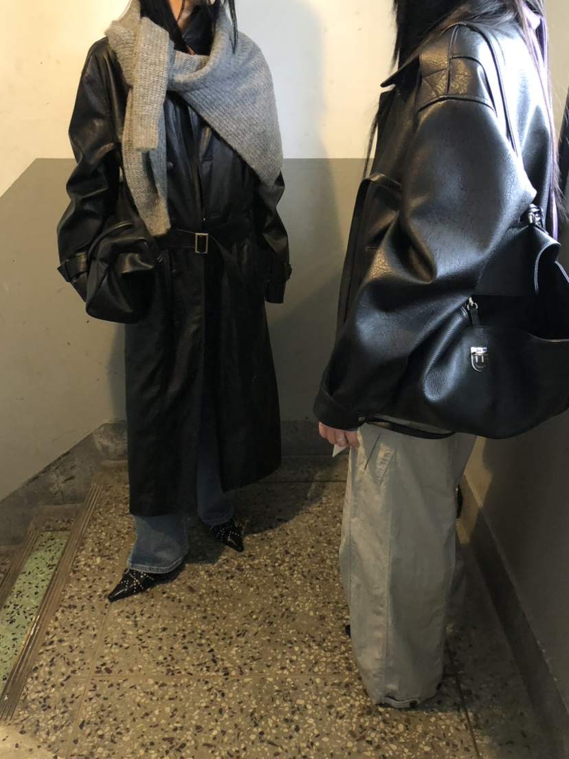 MOVENNE東大門代購女士新品26夏季推薦長款風衣含腰帶皮革MOVENNE長款風衣