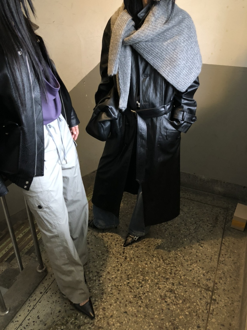 MOVENNE東大門代購女士新品26夏季推薦長款風衣含腰帶皮革MOVENNE長款風衣