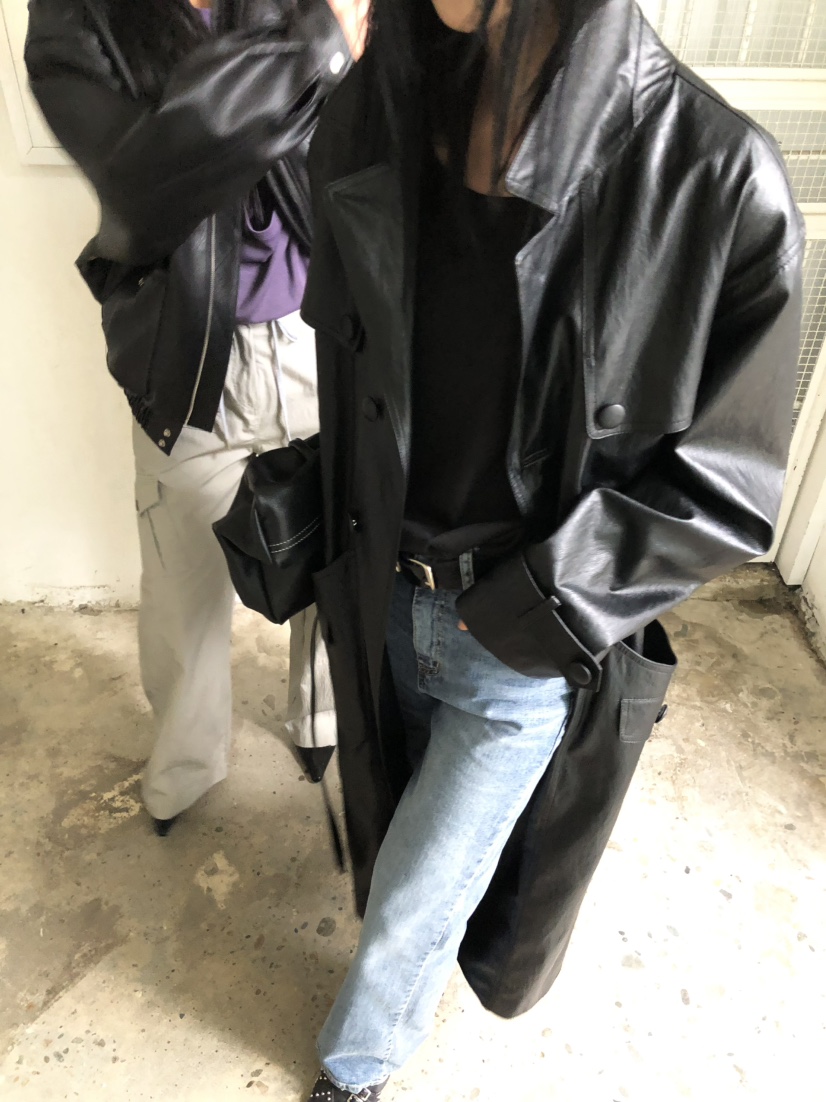 MOVENNE東大門代購女士新品26夏季推薦長款風衣含腰帶皮革MOVENNE長款風衣