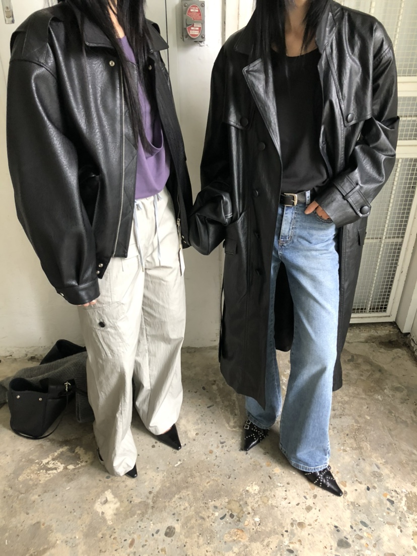 MOVENNE東大門代購女士新品26夏季推薦長款風衣含腰帶皮革MOVENNE長款風衣