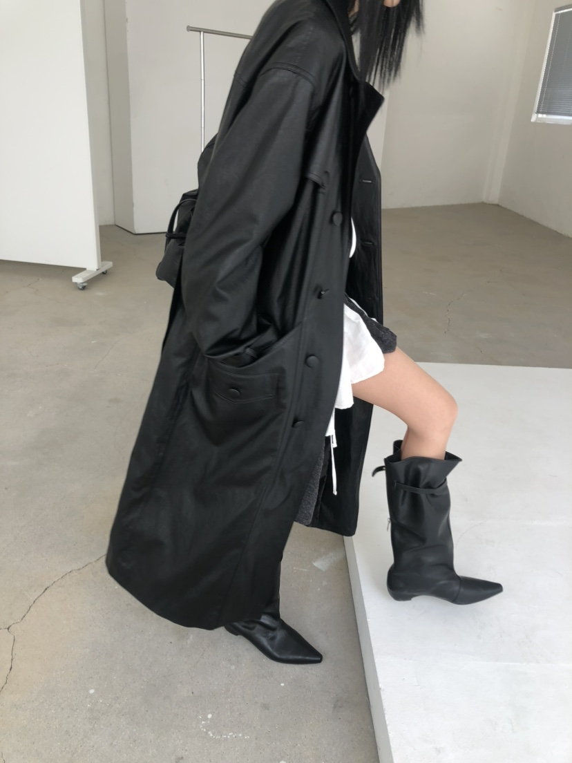 MOVENNE東大門代購女士新品26夏季推薦長款風衣含腰帶皮革MOVENNE長款風衣
