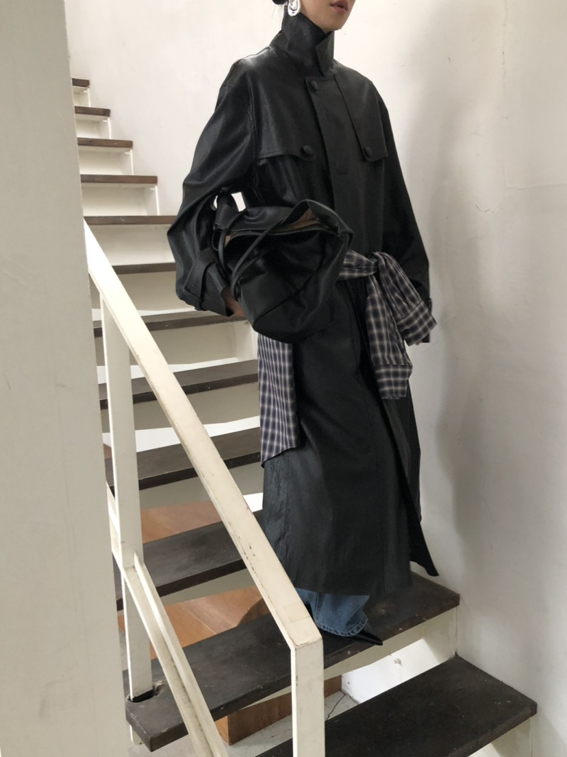 MOVENNE東大門代購女士新品26夏季推薦長款風衣含腰帶皮革MOVENNE長款風衣