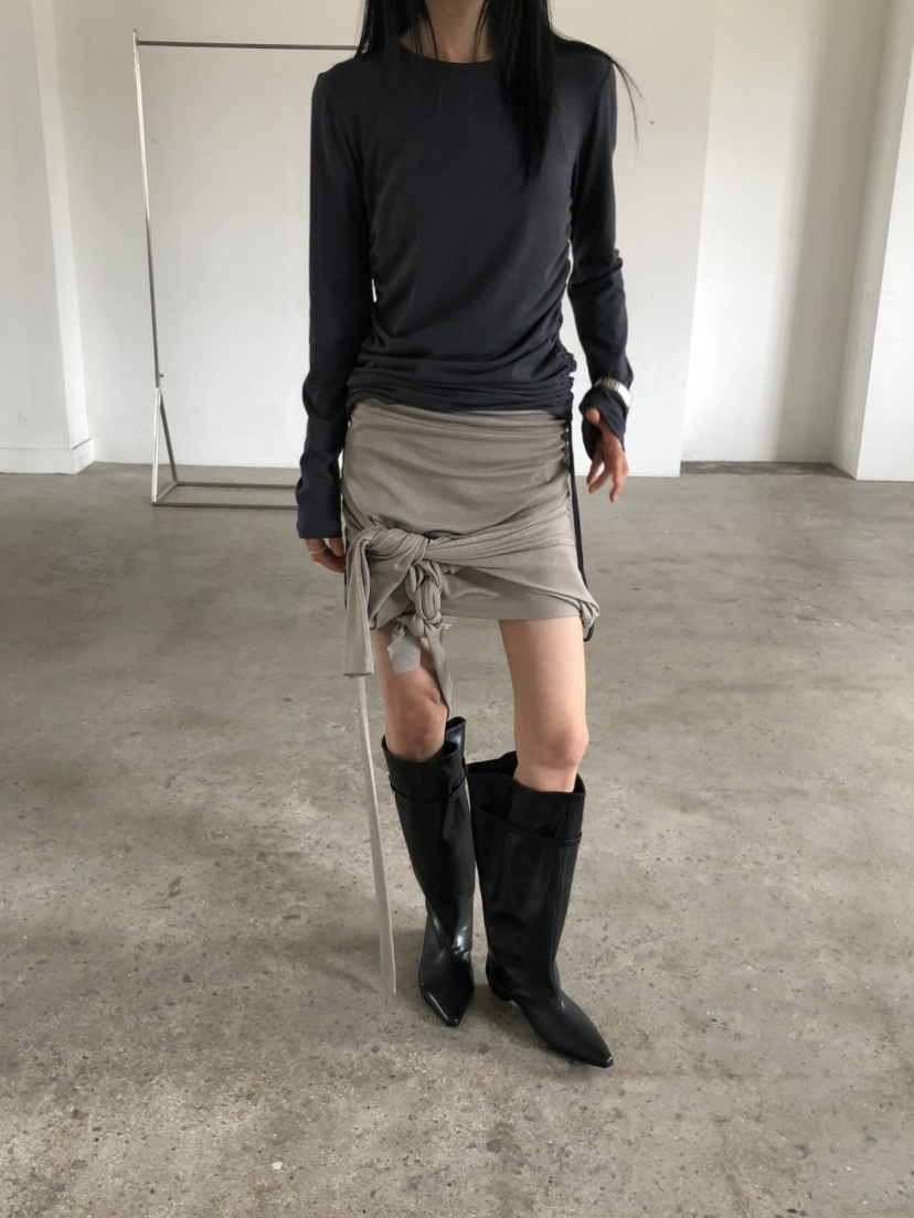 MOVENNE韓國代購女士新款休閑時尚人氣熱賣推薦長袖T恤褶皺MOVENNE長袖T恤