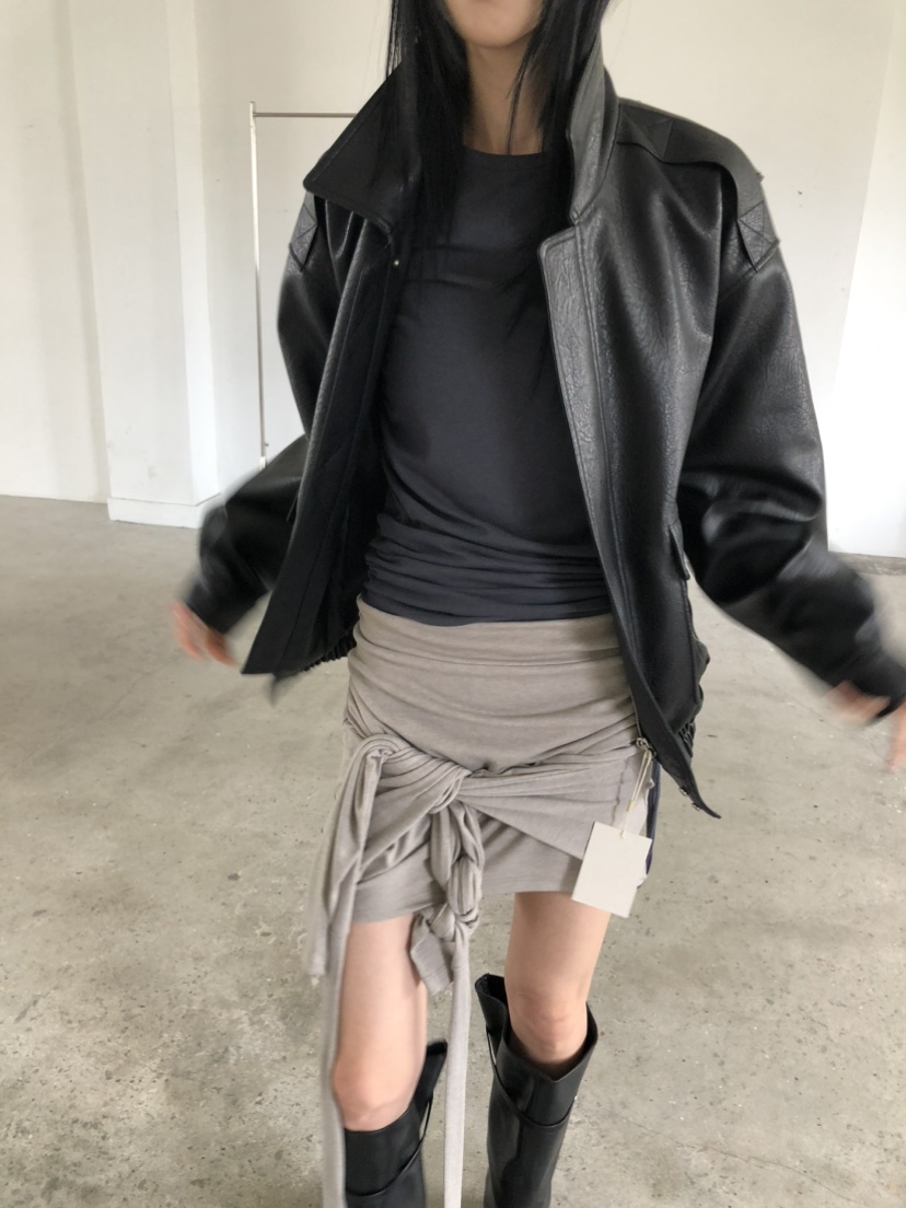 MOVENNE韓國代購女士新款休閑時尚人氣熱賣推薦長袖T恤褶皺MOVENNE長袖T恤