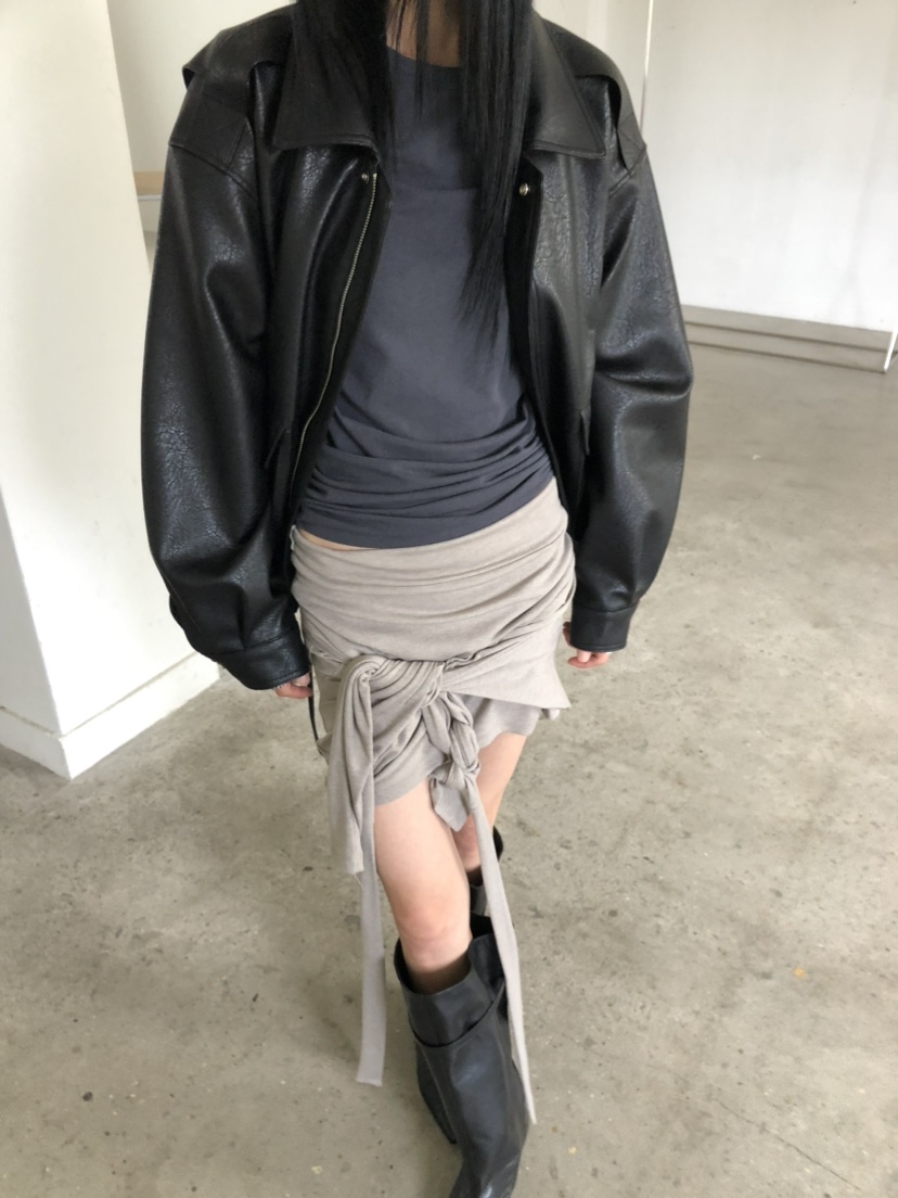 MOVENNE韓國代購女士新款休閑時尚人氣熱賣推薦長袖T恤褶皺MOVENNE長袖T恤