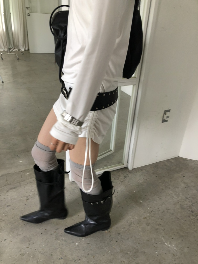 MOVENNE韓國代購女士新款休閑時尚人氣熱賣推薦長袖T恤褶皺MOVENNE長袖T恤