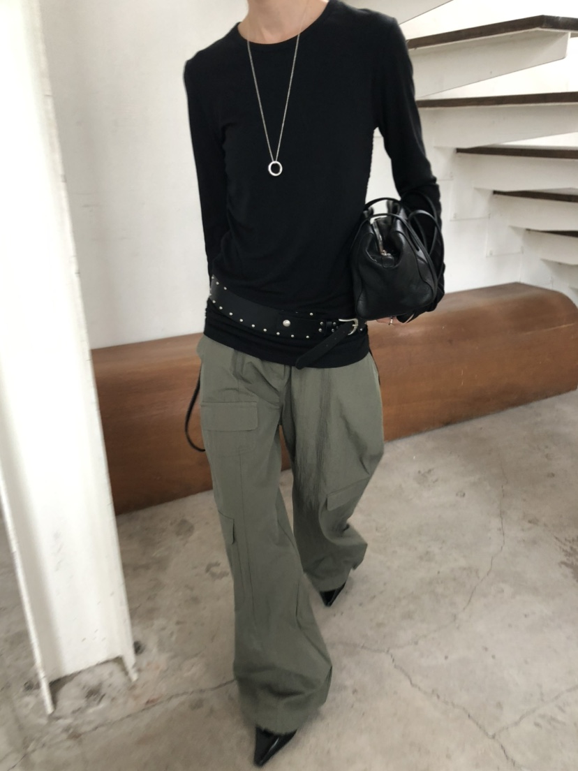 MOVENNE韓國代購女士新款休閑時尚人氣熱賣推薦長袖T恤褶皺MOVENNE長袖T恤