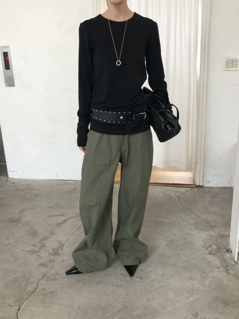 MOVENNE韓國代購女士新款休閑時尚人氣熱賣推薦長袖T恤褶皺MOVENNE長袖T恤