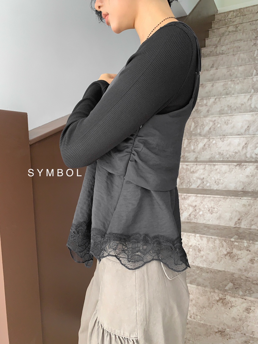 SYMBOL東大門實拍女士新品時尚26夏季人氣吊帶背心蕾絲褶皺SYMBOL吊帶/背心