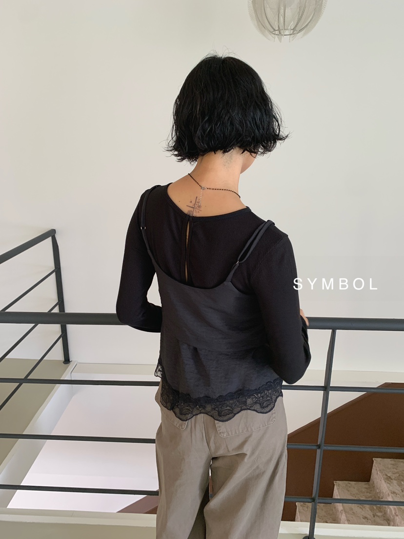 SYMBOL東大門實拍女士新品時尚26夏季人氣吊帶背心蕾絲褶皺SYMBOL吊帶/背心