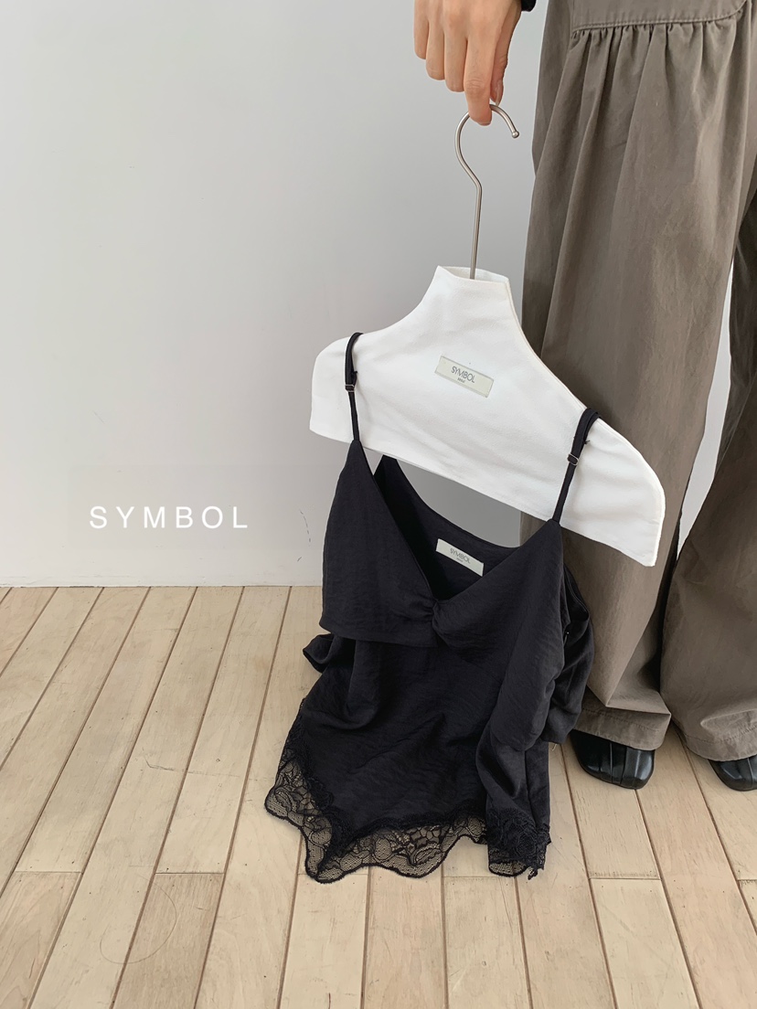 SYMBOL東大門實拍女士新品時尚26夏季人氣吊帶背心蕾絲褶皺SYMBOL吊帶/背心