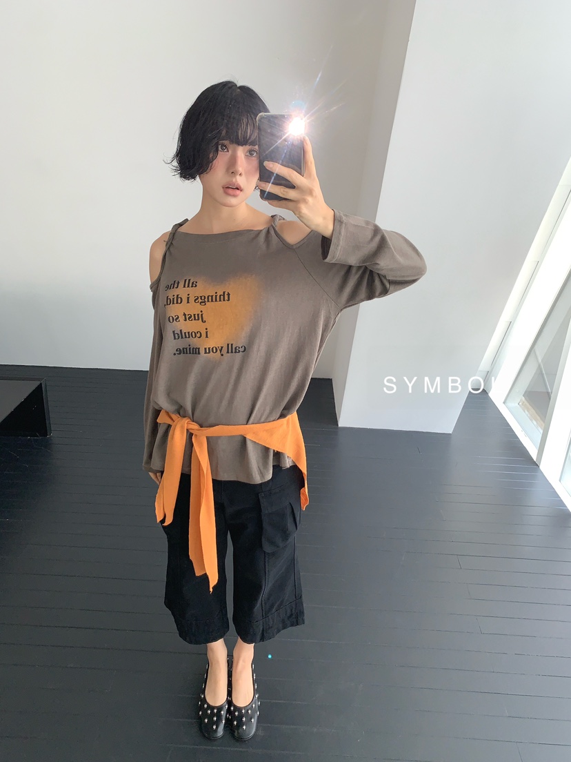SYMBOL韓國代購女裝新品休閑人氣推薦熱賣時尚真品套裝披肩SYMBOL套裝