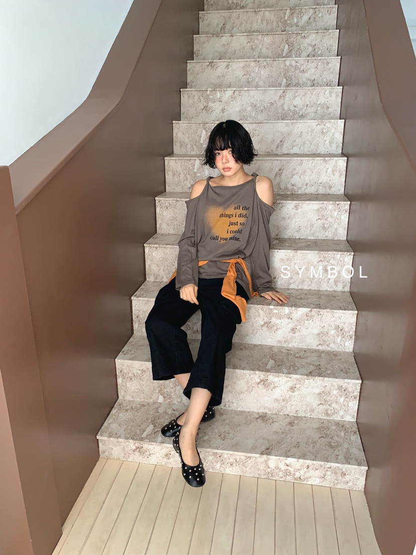 SYMBOL韓國代購女裝新品休閑人氣推薦熱賣時尚真品套裝披肩SYMBOL套裝