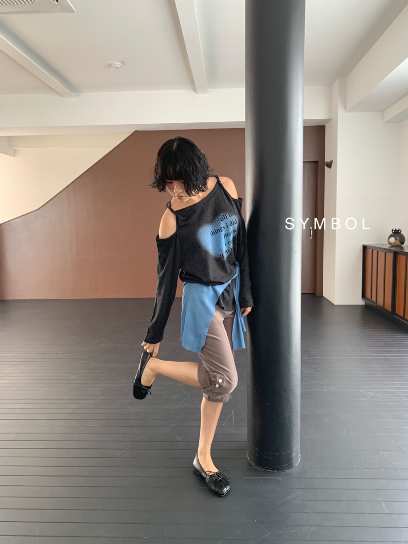 SYMBOL韓國代購女裝新品休閑人氣推薦熱賣時尚真品套裝披肩SYMBOL套裝