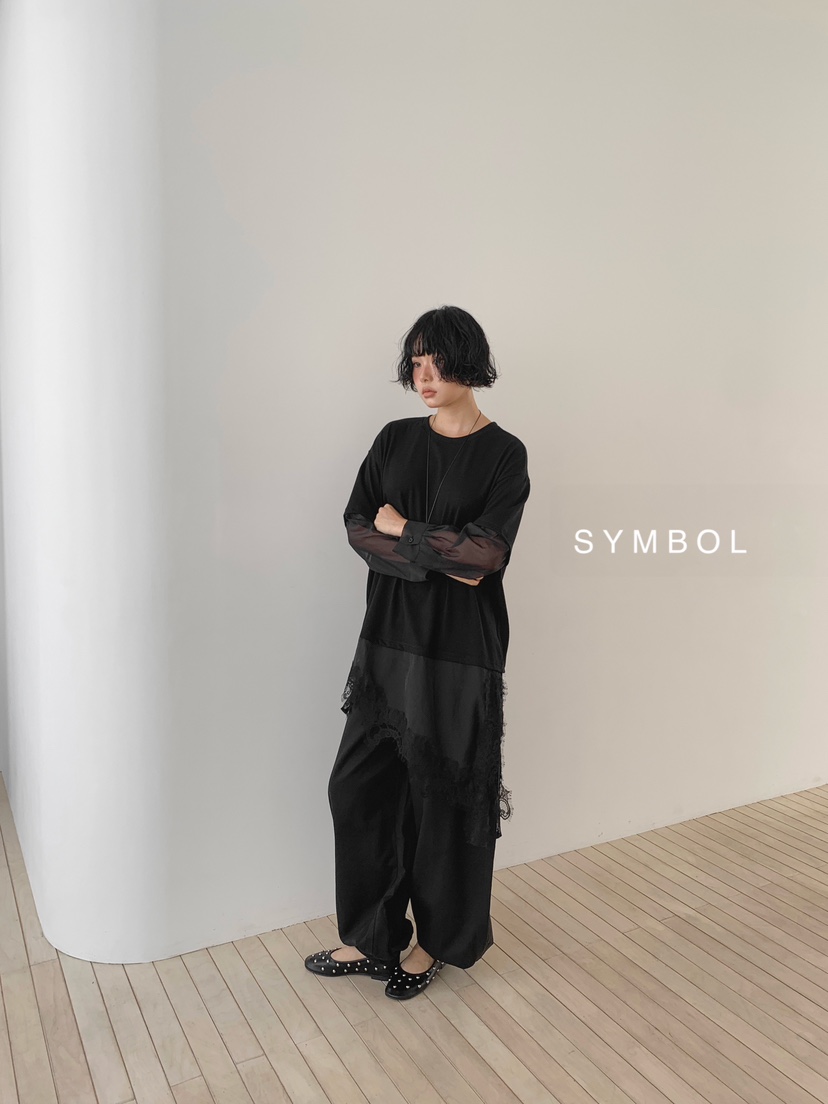 SYMBOL韓國直郵女裝新款熱賣真品推薦休閑26夏季長袖T恤蕾絲SYMBOL長袖T恤