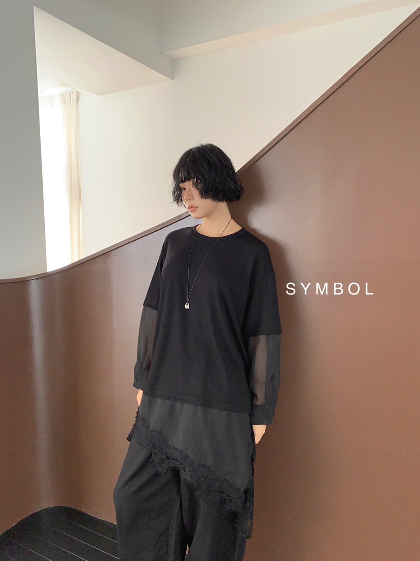 SYMBOL韓國直郵女裝新款熱賣真品推薦休閑26夏季長袖T恤蕾絲SYMBOL長袖T恤