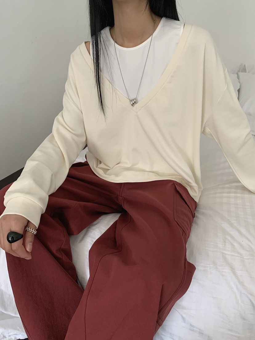 VERNIMENT東大門實拍女士新款休閑熱賣26夏季人氣衛衣V領深VVERNIMENT衛衣