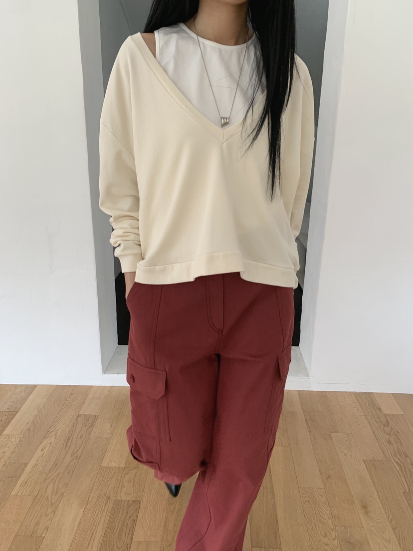 VERNIMENT東大門實拍女士新款休閑熱賣26夏季人氣衛衣V領深VVERNIMENT衛衣