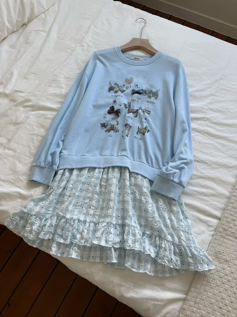 BE&amp;BE東大門實拍女裝新品休閑時尚人氣真品連衣裙格子BE&be連衣裙
