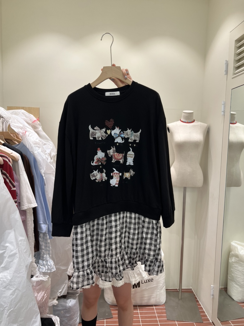 BE&amp;BE東大門實拍女裝新品休閑時尚人氣真品連衣裙格子BE&be連衣裙圖色1